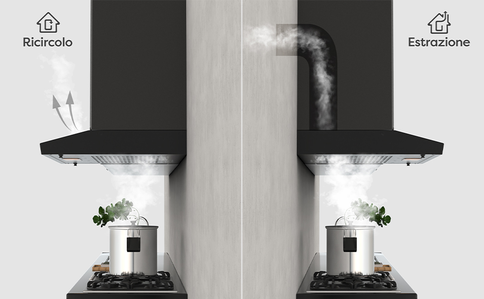 CIARRA 60cm Cappa Da Cucina Integrata CBCB6903 - Nero: 220m³/h Estrazione, 3 Livelli Di Potenza 13 CIARRA CBCS6903 CAPPA