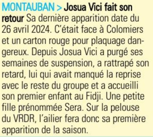 INFOS ce VENDREDI 18 OCTOBRE (Matinée) > Pro D2 - J7 > Jour de match VALENCE ROMANS / USM ce Vendredi 19H30 stade Georges Pompidou <> Les COMPOS > ACTUS USM <> RÉSULTAT hier soir en ouverture > PROVENCE RUGBY 23 - 20 BRIVE (Bd) > Le CLASSEMENT PROVISOIRE Q73iyd