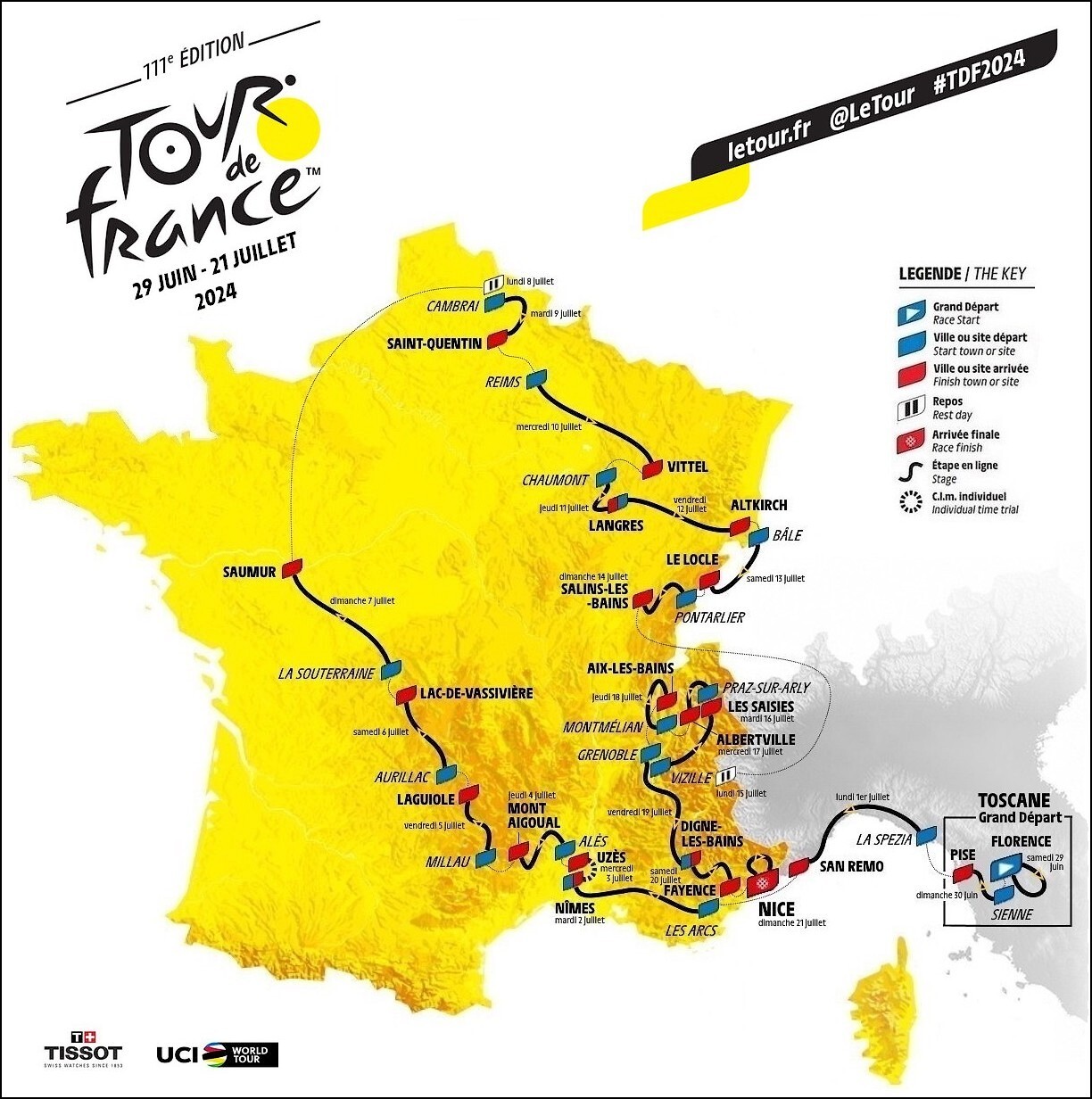 Tour De France 2024 Parcours Profil - Image to u