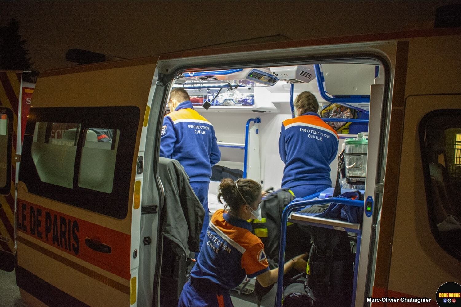 Scène issue du reportage avec la Protection Civile Paris Seine