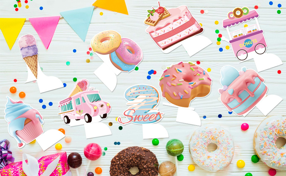 Donut Birthday Party Decorations - 12 Piece Sweet One Banner & Honeycomb Centerpieces