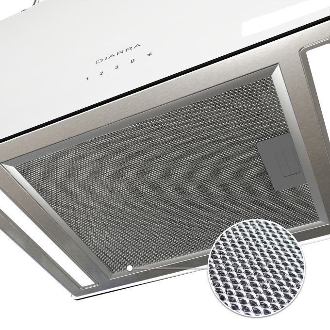 CD4850S Hotte Ilot 48cm - Wi-Fi & Tactile - 700m3/h - 2pcs Filtre A Charbon - 4 Vitesses - Recyclage - LED Affichage - Blanc 18 hotte ilot blanche luxe