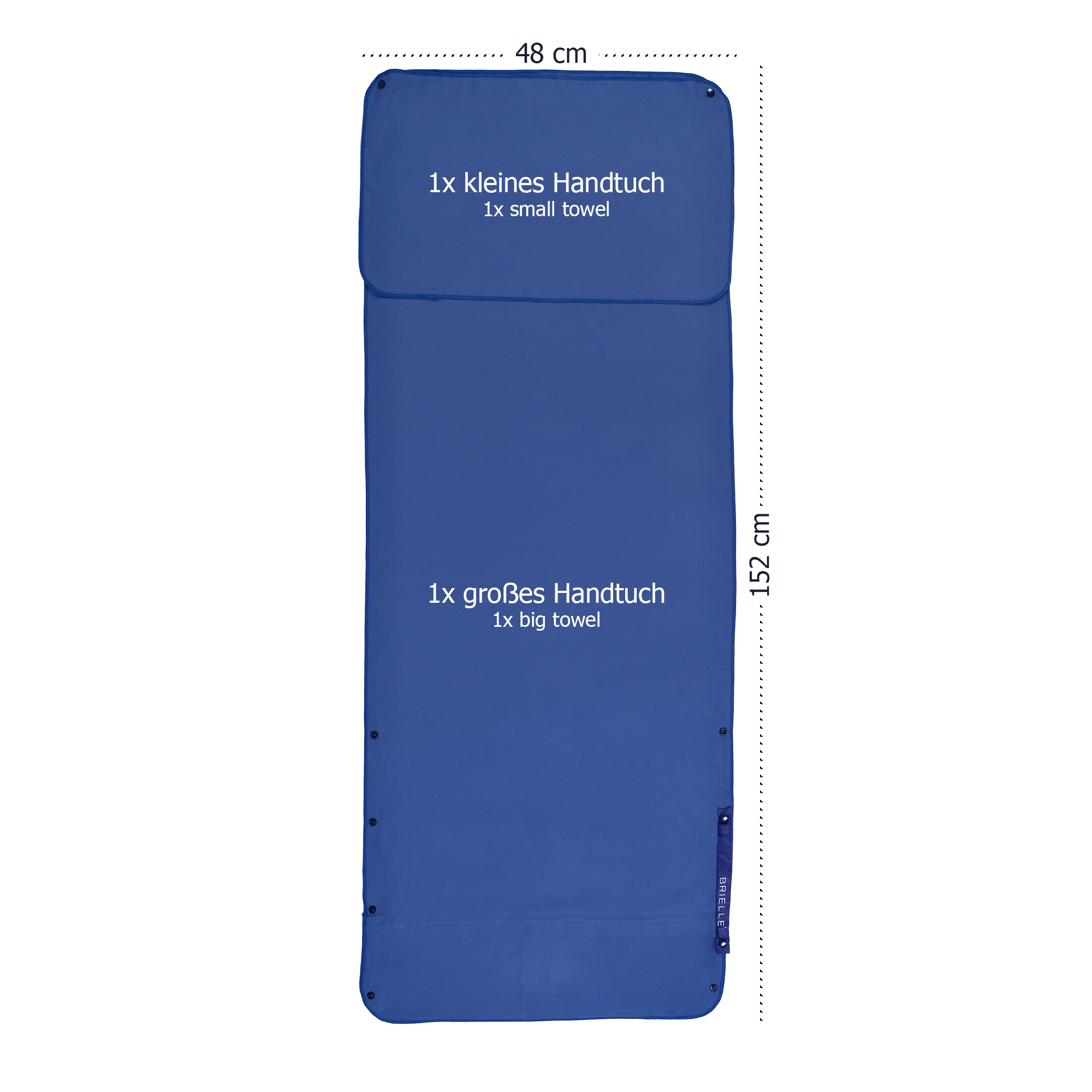 Brielle Fitnesshandtuch rutschfest - Magnet und Reißverschlusstaschen - Bild 15 von 38