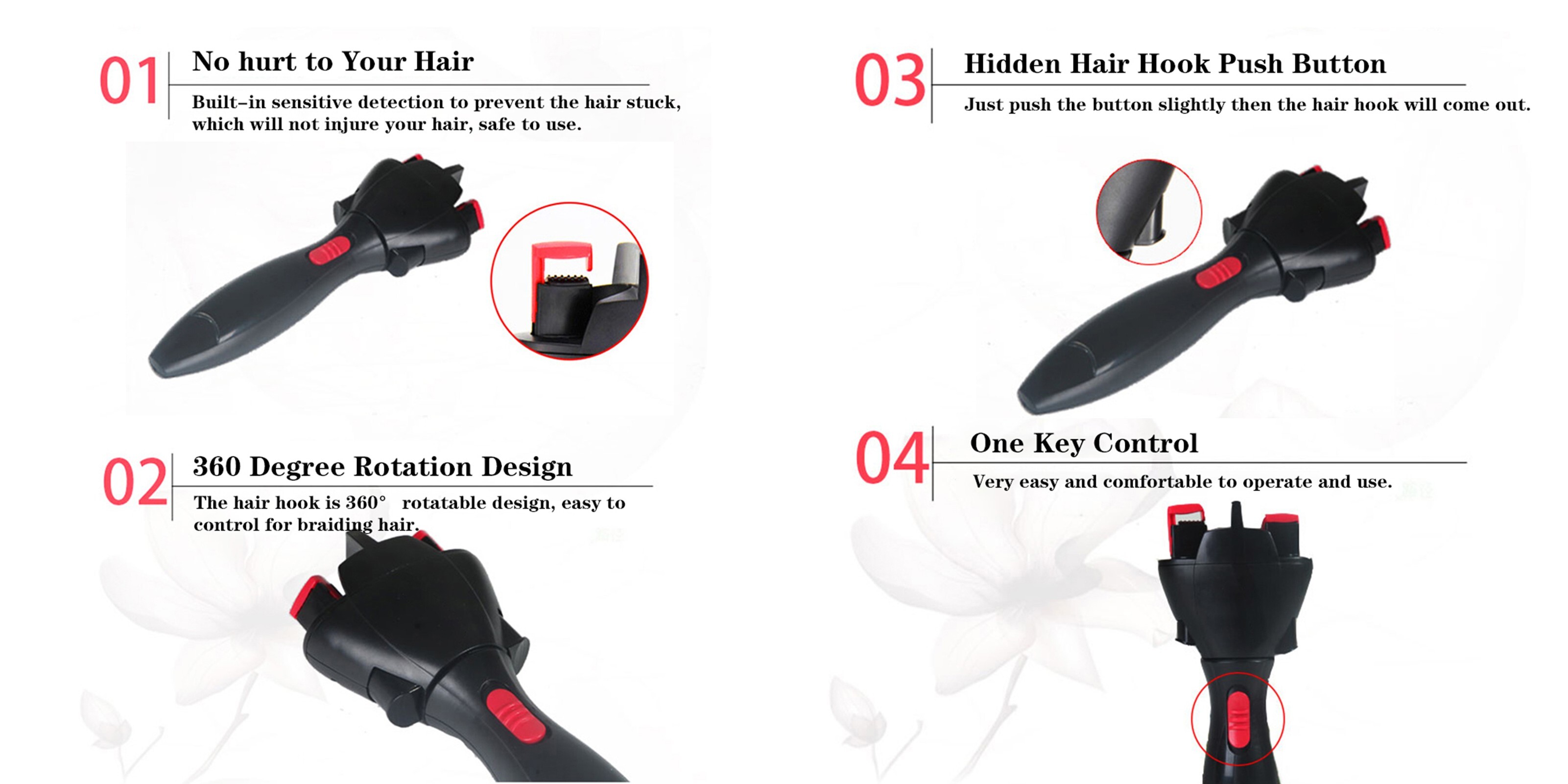 Htovila Electronic Quick Twist Hair Braiding Tool Automatic Hair