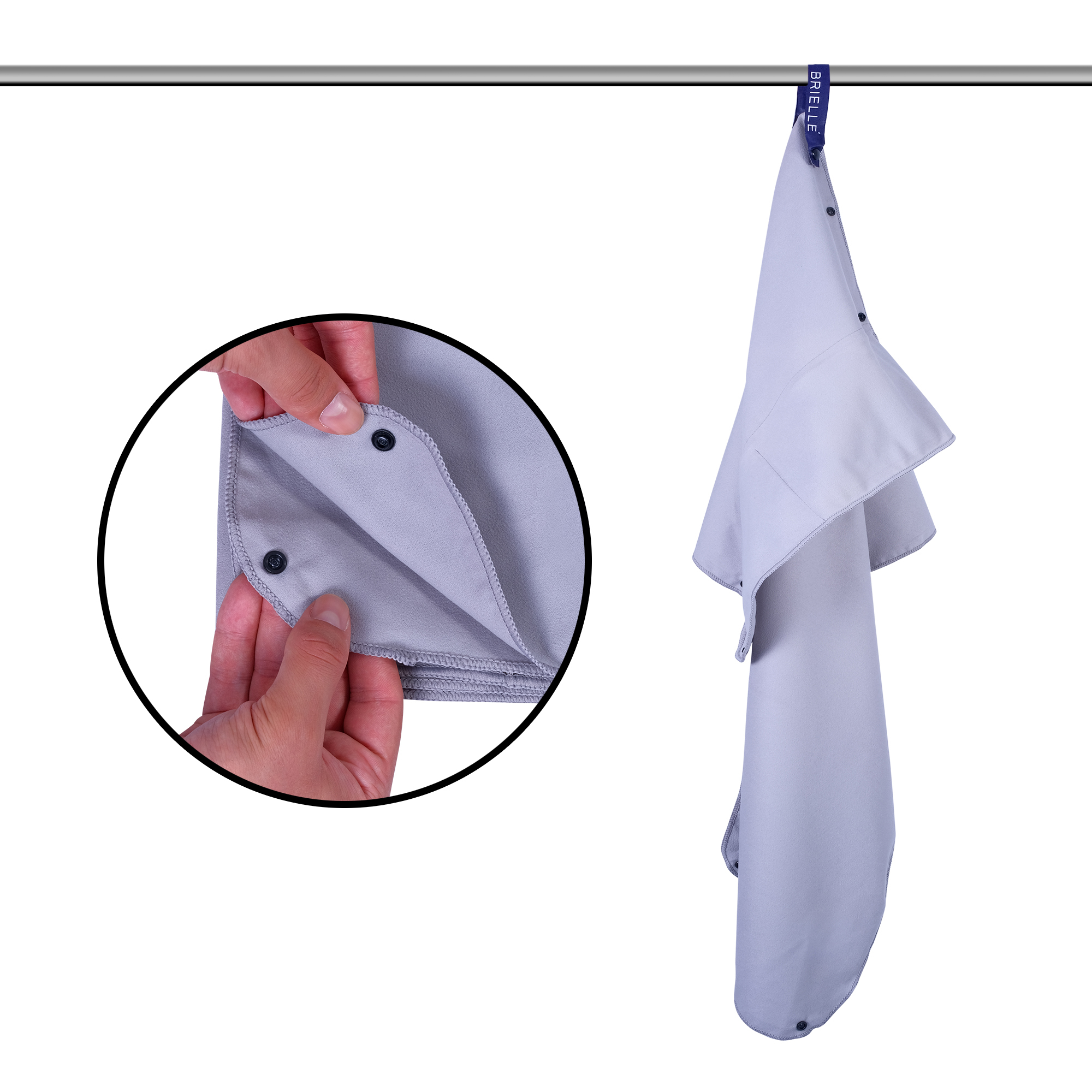 Brielle Fitnesshandtuch rutschfest - Magnet und Reißverschlusstaschen - Bild 31 von 38