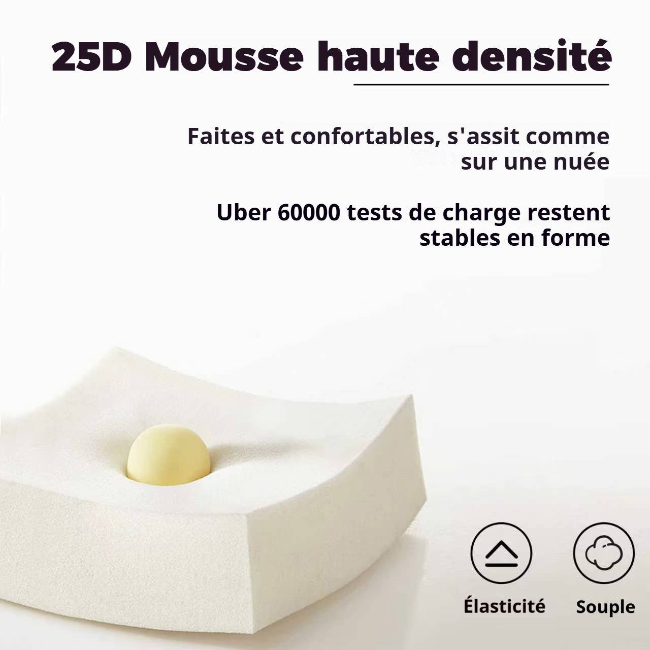 Mousse haute densité utilisée dans l'assise de la chaise