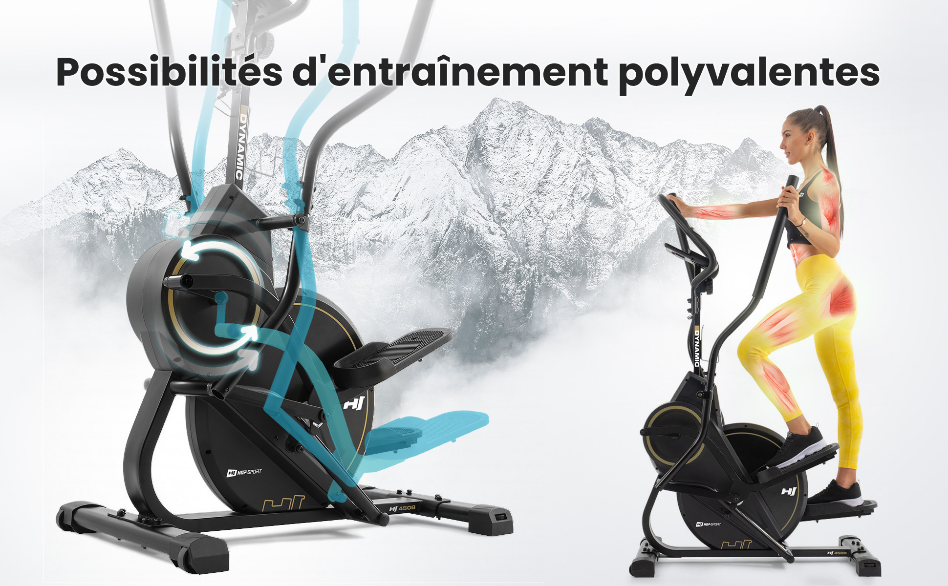 Vélo elliptique Hop-Sport Vélo elliptique HS-450B Dynamic, Roue d&