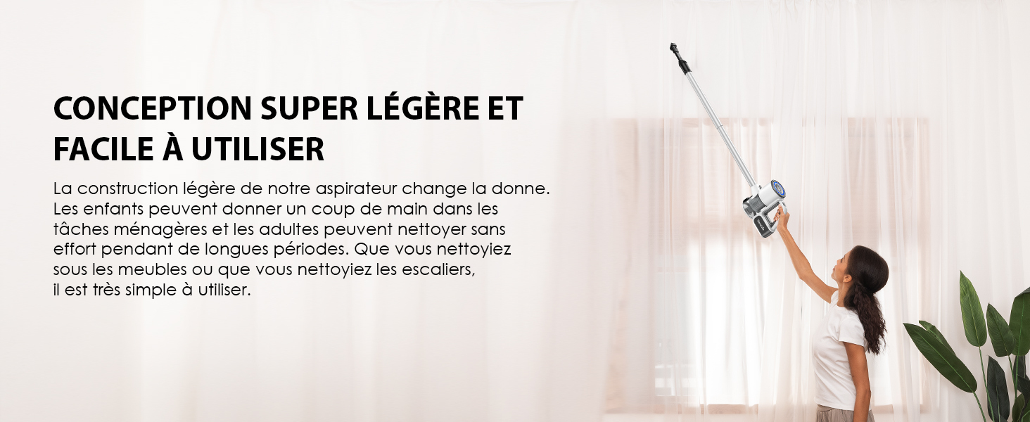 VersLife S6PRO- Aspirateur Balai sans Fil -30Kpa avec 30 Min d'Autonomie,  en