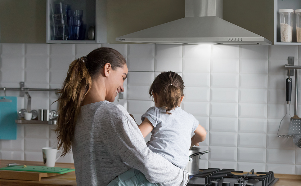 CIARRA Cappa A Parete Piramide 201SS90 Da 90cm - 350m³/h Di Aspirazione 3 Velocità Regolabili Silenziosa 13 CIARRA 201SS90 CAPPA