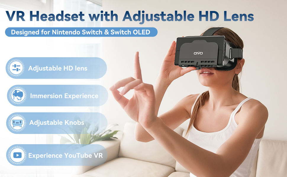 VR Headset for Nintendo Switch & Switch OLED Model, OIVO Labo VR Goggles  Glasses with Adjustable Lenses
