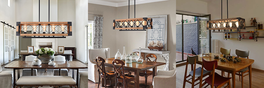 Suspension Industrielle Vintage Rectangulaire, Suspension En Métal 5 Lumières Pour Chambre, Salon, Cuisine, Salle à Manger, 80 Cm 12 width=900