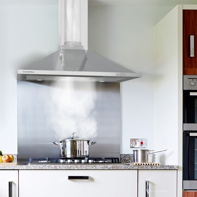 CIARRA Hotte Aspirante 90cm 550m3/h Led Recyclage Ou Evacuation 3 Vitesses Inox - 301SS90 16 hotte de cuisine 90cm