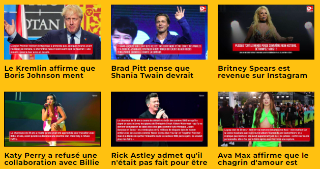 Aperçu des actus people