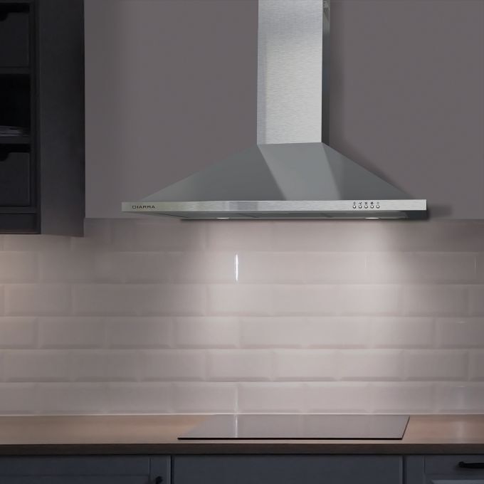 CIARRA Hotte Aspirante 90cm 550m3/h Led Recyclage Ou Evacuation 3 Vitesses Inox - 301SS90 15 hotte aspirante haut débit