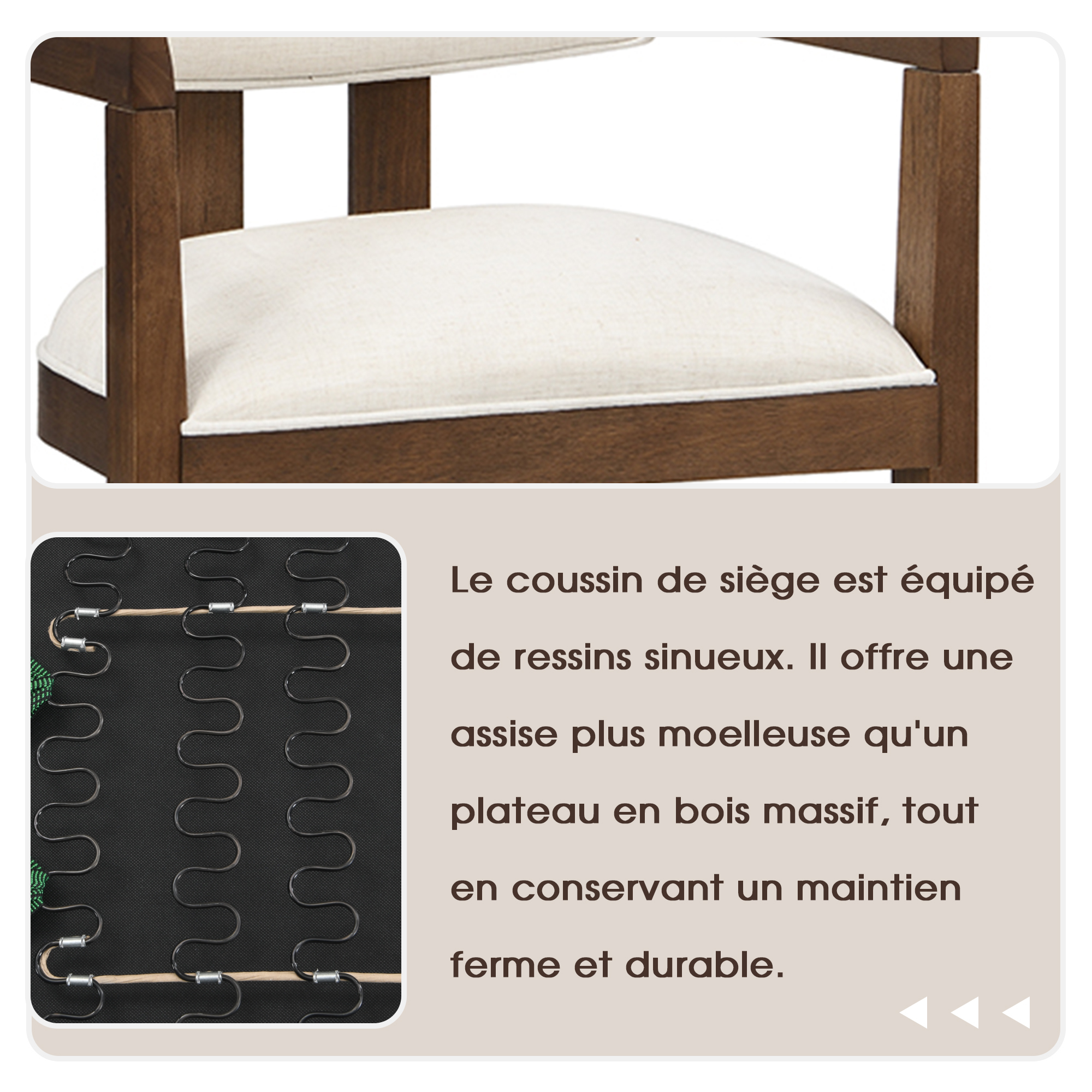 Structure de l'assise avec ressorts sinueux