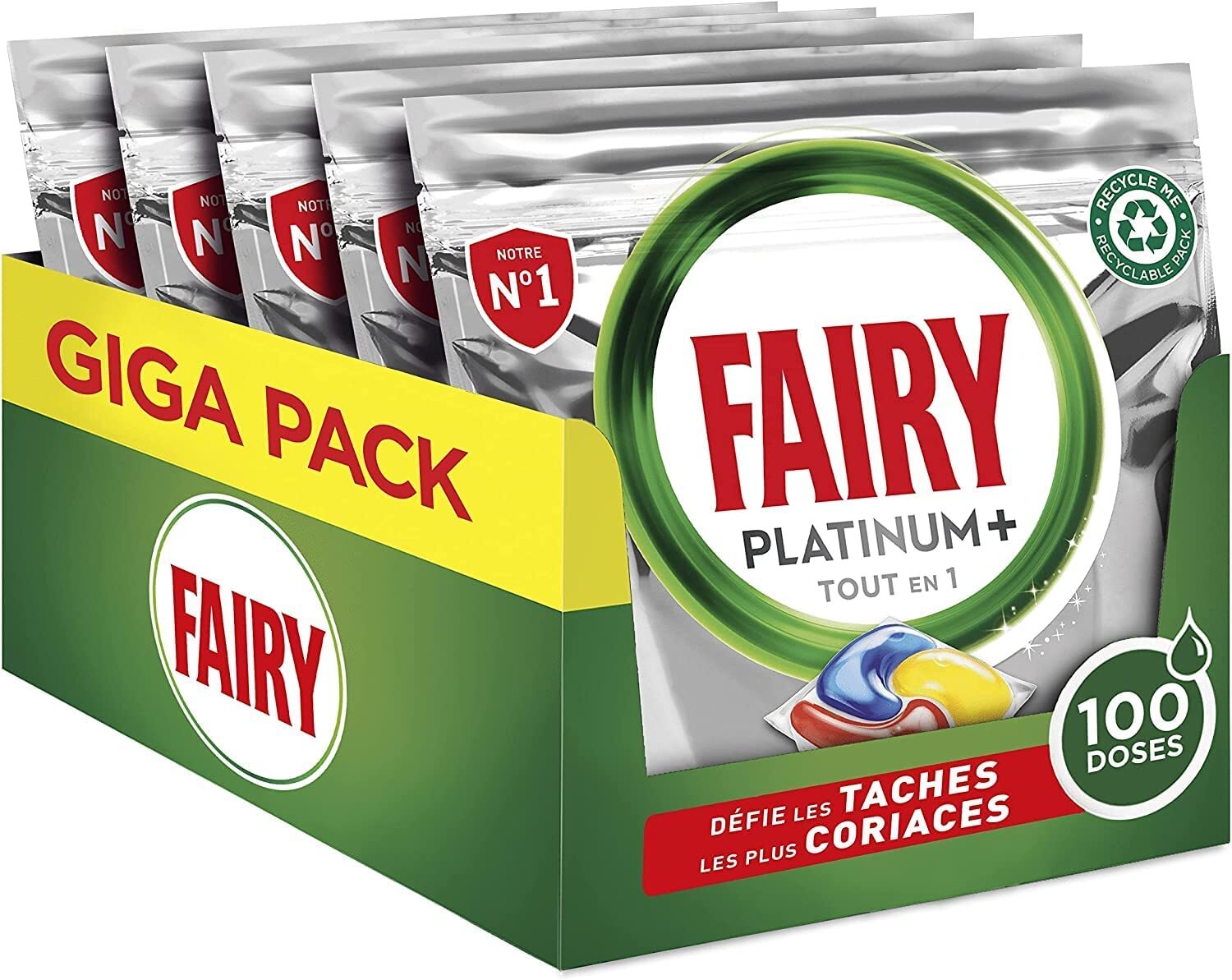 5 pack de 20 Fairy Platinium tablette de lave vaisselle