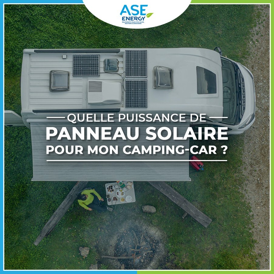 Visuel camping-car avec panneau solaire sur le toit ASE ENERGY
