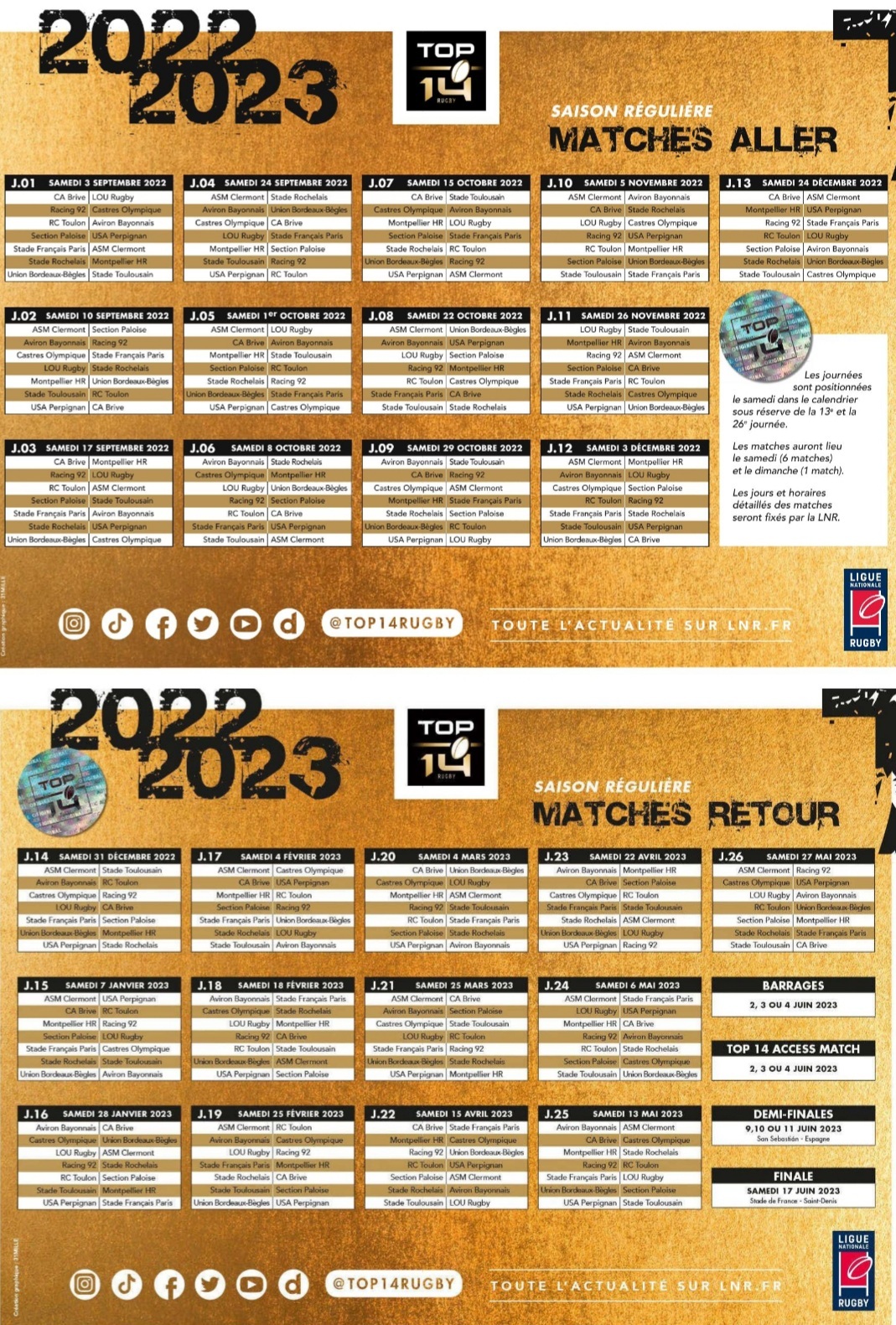 Saison 2022 2023 Le Calendrier De Pro D2 D Voil Rugby Addict - AriaATR.com