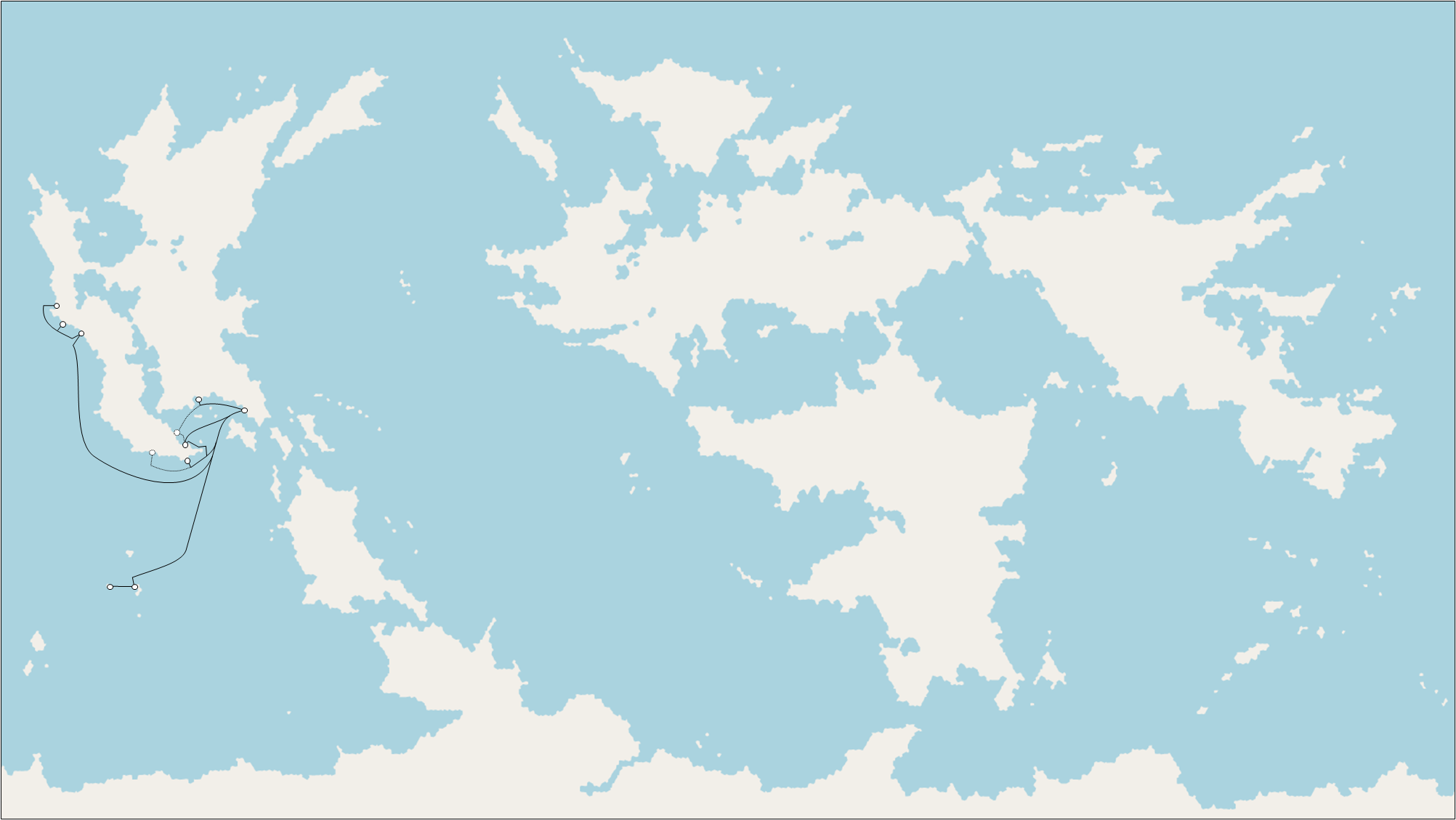 Carte du réseau actuel de PaltoleucieNet, avec le projet en pointillés