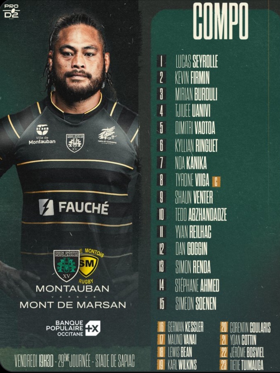 INFOS ce JEUDI 9 MAI 2024 (Soirée) > Pro D2 - J29 > J -1 du Match du Maintien > USM / MONT de MARSAN : " L'USM condamnée à l'exploit " ce Vendredi 19H30 Stade de Sapiac – Les COMPOS <> Du Côté de Sapiac <> Ce soir 21H > VANNES / BRIVE Wxrh72