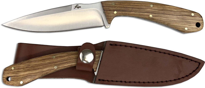 Couteau Skinner Roper Knives Deadwood Lame Acier 8Cr13MoV Manche Bois Etui Cuir RP0012ZW 2 Image