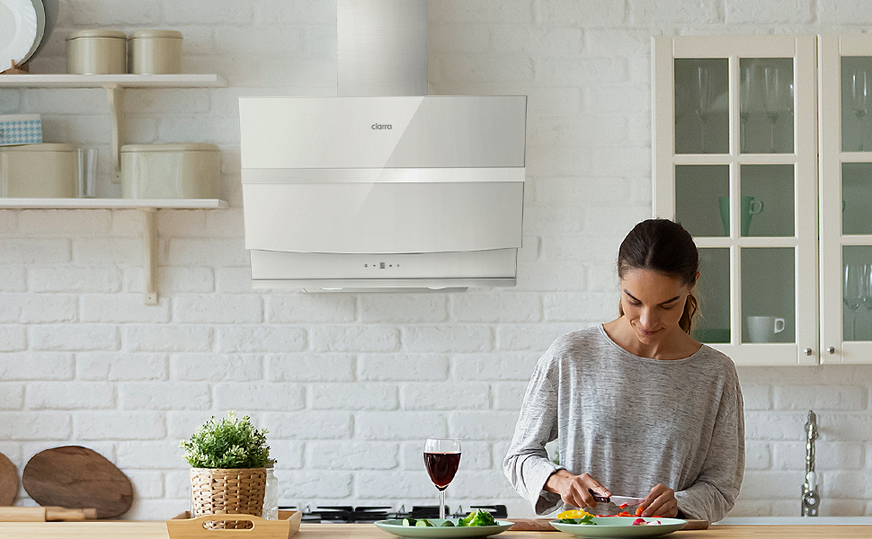 CIARRA 60cm Cappa Ad Angolo Touch Control 650 M³/h 736NWH60 - Bianco, Silenziosa 13 CIARRA 736NWH60 CAPPA