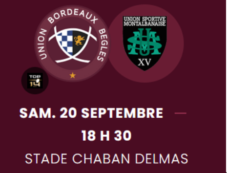 INFOS ce SAMEDI 20 SEPTEMBRE 2025. (Matinée) > TOP 14 – J3 > Jour de