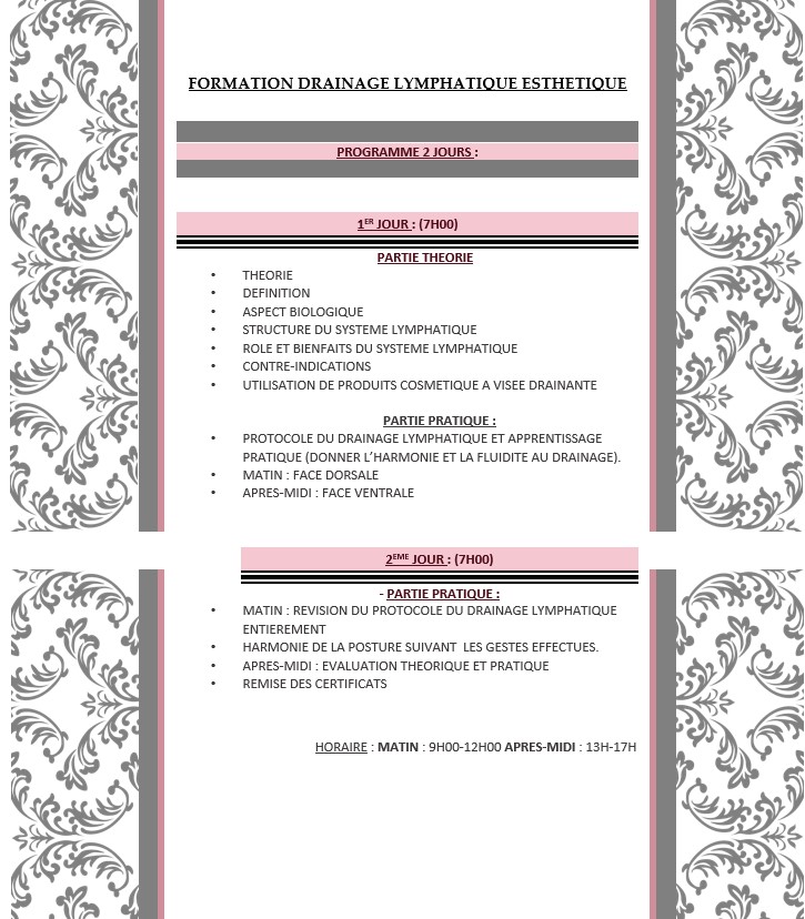 formation drainage lymphatique