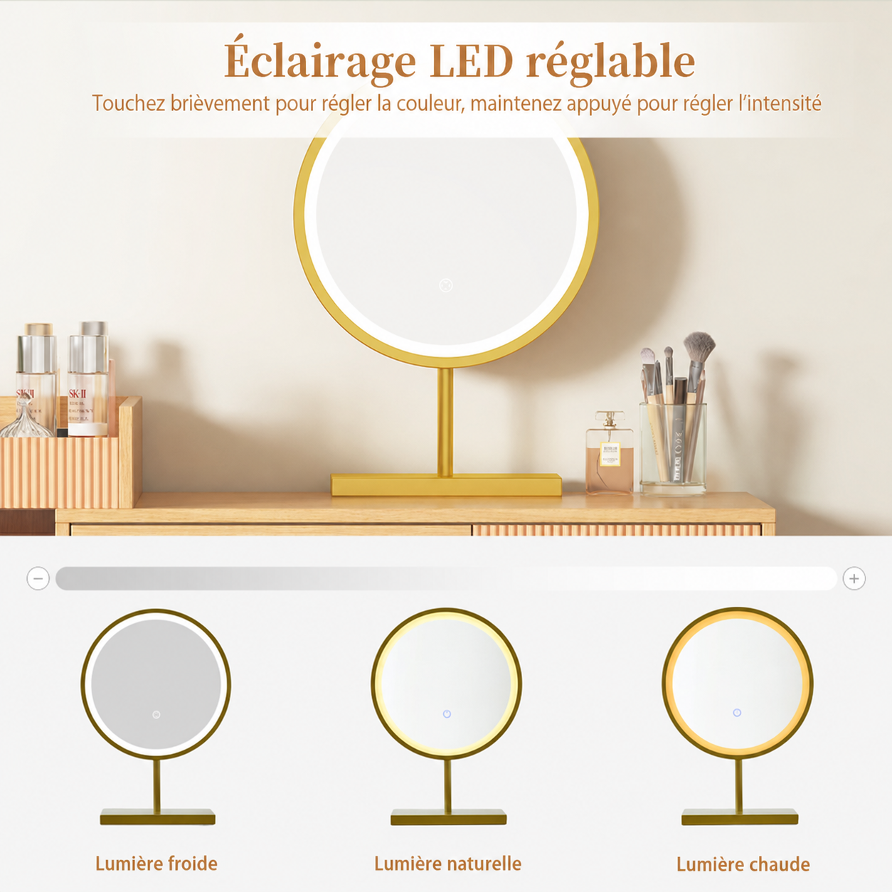 Miroir LED coiffeuse