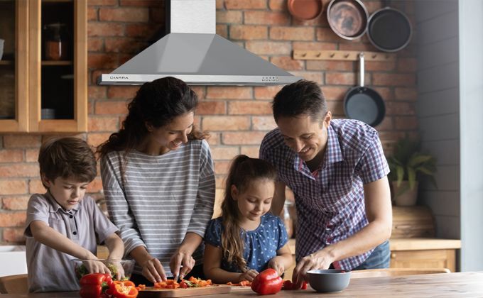 CIARRA Hotte Aspirante 90cm 550m3/h Led Recyclage Ou Evacuation 3 Vitesses Inox - 301SS90 13 hotte aspirante 90cm