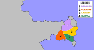 carte administrative du territoire mandrarikan et de ses principales découpes régionales.