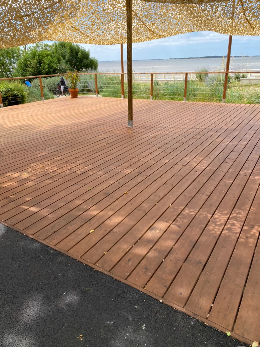Grande terrasse en bois conviviale
