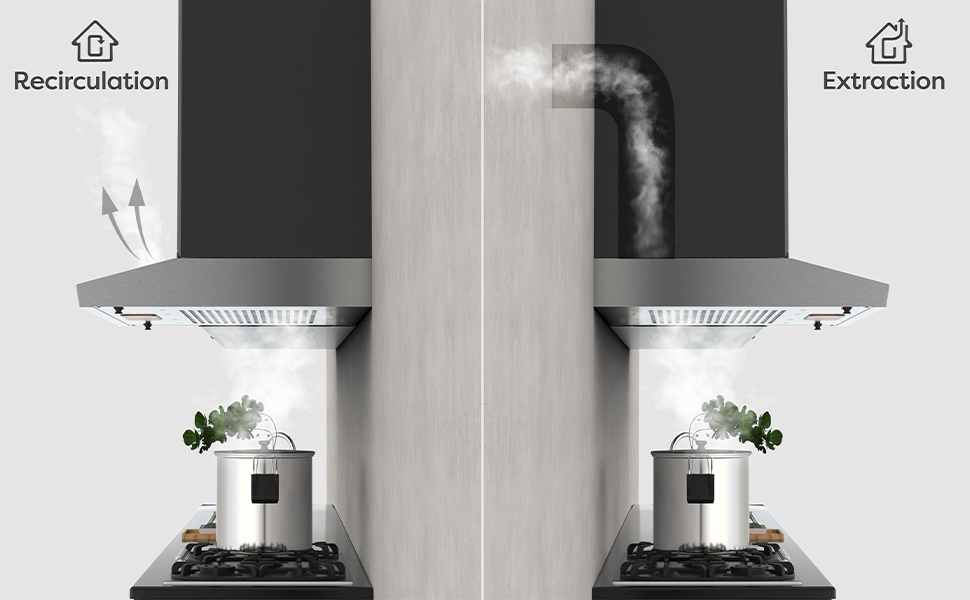 CIARRA 903SS60 60cm Viso Cooker Hood 3 Speeds Stainless Steel Extractor Fan 11 2 mode